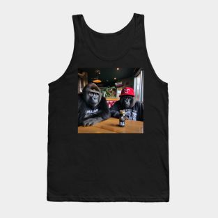 two gorillas enjoying beer in bar Tank Top